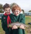 a nice brown trout for these two scouts